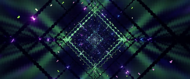 Neónový tunel zelený diamant vortex VjLoops 2.39:1 Cinemascope 60fps šetrič obrazovky