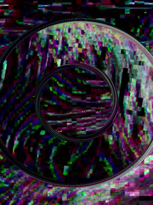 Neonový tunel Glitch Pixelový výbuch VJ Loop 3:4 iPad Portrait 60fps Šetrič obrazovky