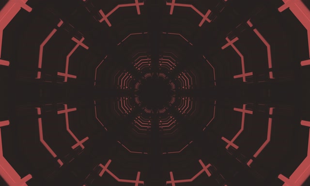 Červený Osemúholník Neónový Tunel VJ Loop 5:3 Široký 60fps Šetrič Obrazovky