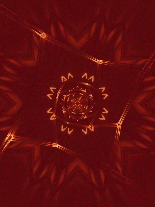Neonový tunel Fraktálna hviezda Mandala VJ Loop 3:4 iPad Portrait 60fps Šetrič obrazovky