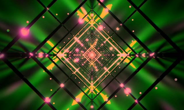 Neónový Tunel Diamant Mriežka VJ Loop 5:3 Široký 60fps Šetrič Obrazovky Zelený Ružový