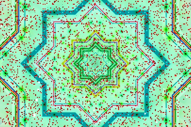 Neónový tunel hviezda kaleidoskop VJ Loop 3:2 Surface 60fps Šetrič obrazovky