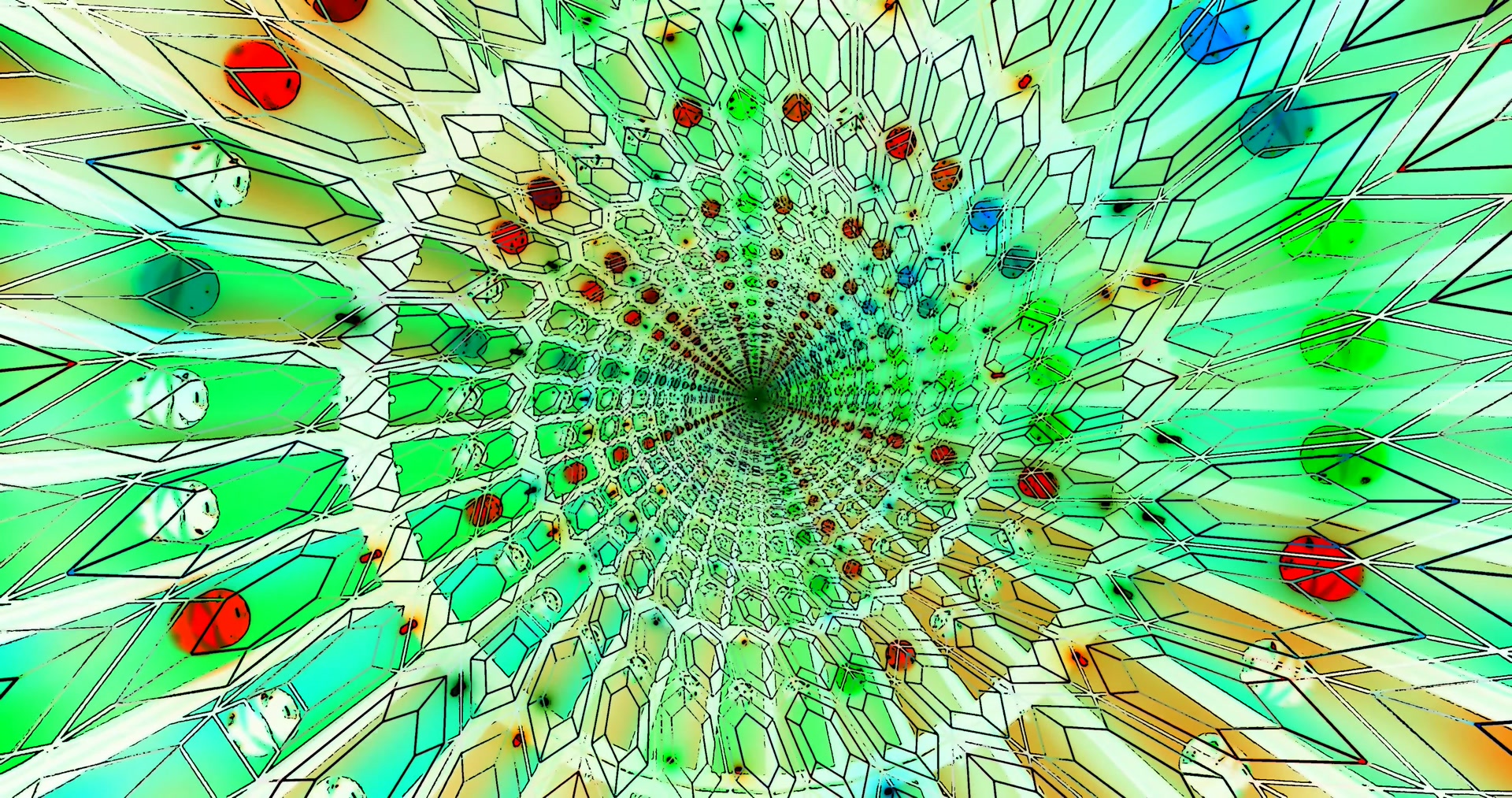 zeleni neonski tunel šesterokotni geometrijski vzorci 4K UHD 60fps ohranjevalnik zaslona windows 11...