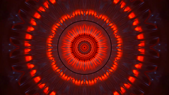 Rdeč Kozmični Mandala Tunel - Abstrakten Geometrični VJ Loop Ozadje