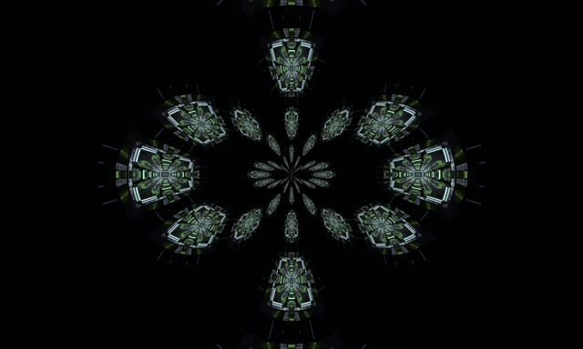 VJ Loop Neon Tunel Zelen Kaleidoskop Mandala 5:3 Širok 60fps Ohranjevalnik Zaslona