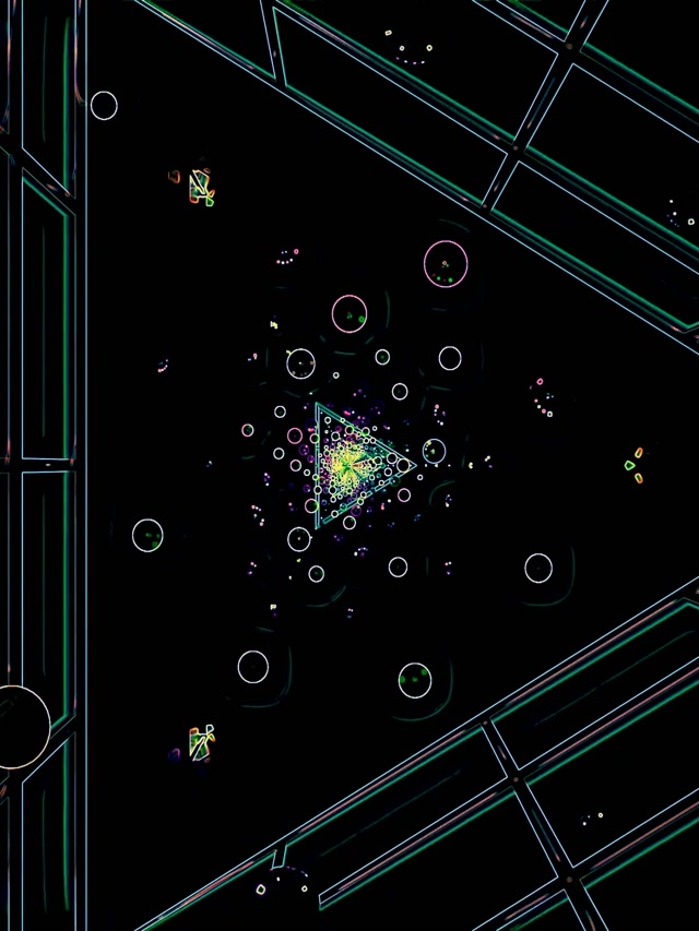 Neon Tunel Krogi Trikotnik Ohranjevalnik Zaslona 3:4 iPad Pokončno 60fps Vj Loop