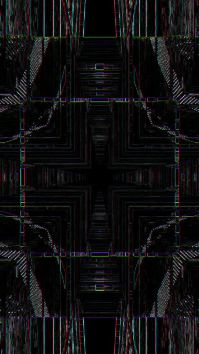 Symmetrical Neon Tunnel VJ Loop 9:16 Reels 60fps Screensaver