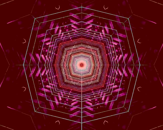 Neon Tunnel Kaleidoskop Vortex VJ Loop 5:4 Industrial 60fps Zaslonski Varčevalnik
