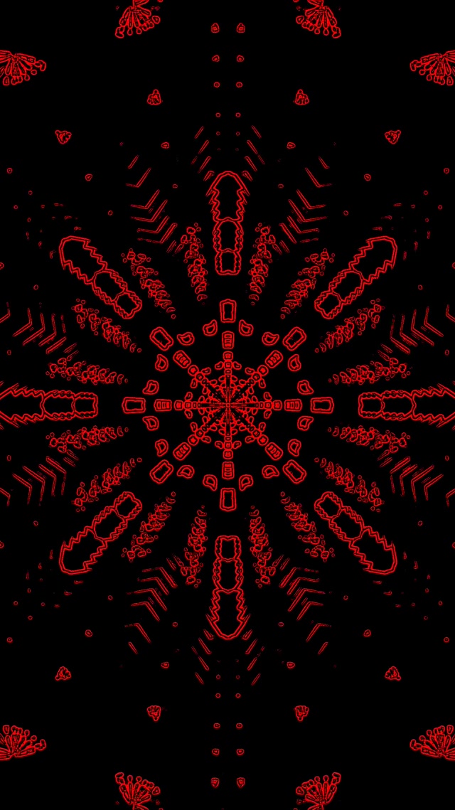 Rdeč Fraktal Kaleidoskop Neon Tunel VJ Loop 9:16 Reels 60fps Ohranjevalnik zaslona