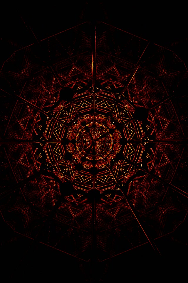 Rdeča Fraktalna Mandala Neon Tunel VJ Loop 2:3 Foto Pokončno 60fps Ohranjevalnik Zaslona