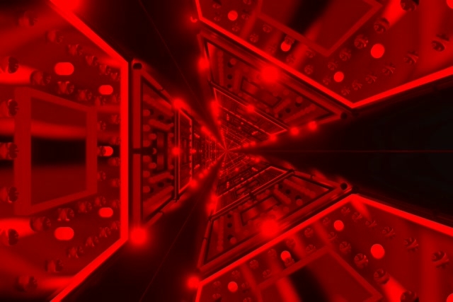 Neon Tunel Rdeči Kaleidoskop VJ Loop 3:2 Surface 60fps ohranjevalnik zaslona