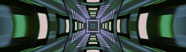 Neon Tunel Kaleidoskop Kvadrat Vrtinec VJ Loop 32:9 Super Ultraširok 60fps Ohranjevalnik Zaslona