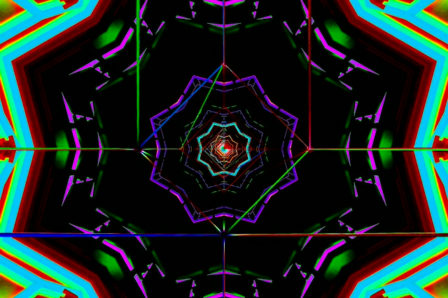 Neon Tunel Ohranjevalnik Zaslona Windows 11 - Vijolčen Cijan Kaleidoskop VJ Loop 3:2 Surface 60fps