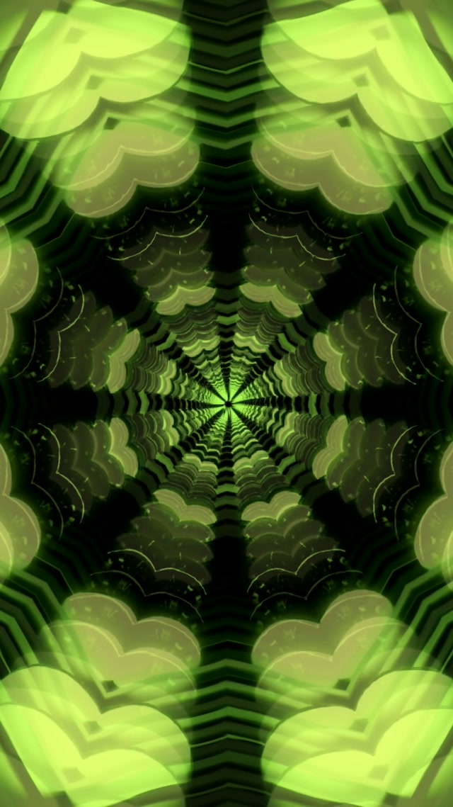 Green Spiraling Neon Tunnel 9:16 Reels 60fps VJ Loop Screensaver