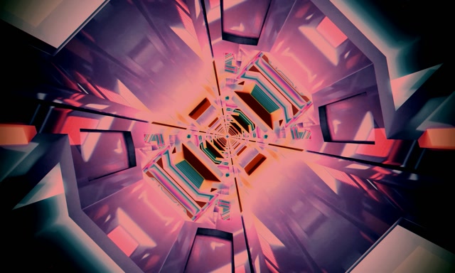 Neon Tunel Oktagon Vrtinec VJ Loop 5:3 Širok 60fps Ohranjevalnik Zaslona