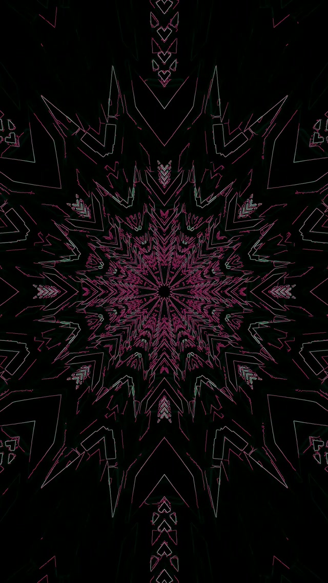 Neon Tunnel Fractal Mandala Burst Pink VJ Loop 9:16 Reels 60fps Screensaver