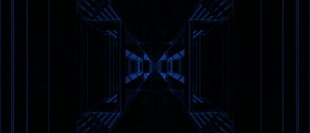 Modri Neon Tunel VJLoops 21:9 Ultrawide 60fps Ohranjevalnik Zaslona Geometrični Hodnik