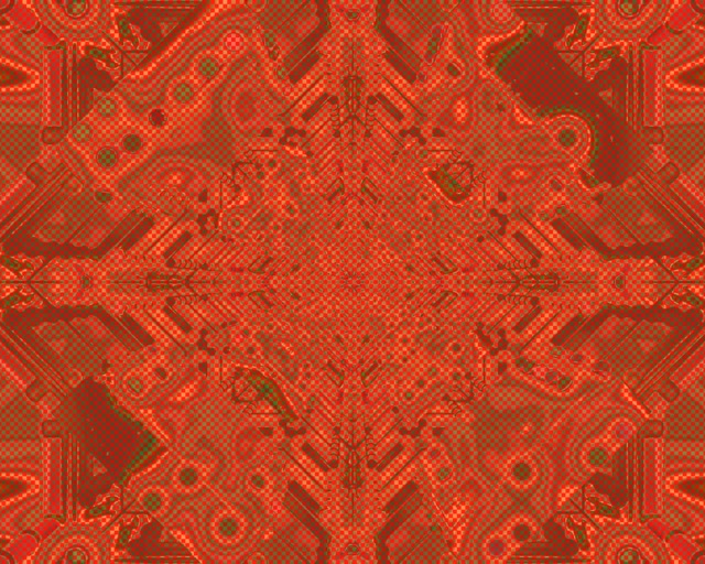 Neon Tunel Rdeč Vezje Kaleidoskop VJ Loop 5:4 Industrial 60fps Ohranjevalnik Zaslona