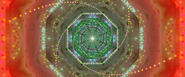 Neon Tunel Ohranjevalnik zaslona 60fps 2.39:1 Cinemascope VJ Loop Zelen Osmerokotnik