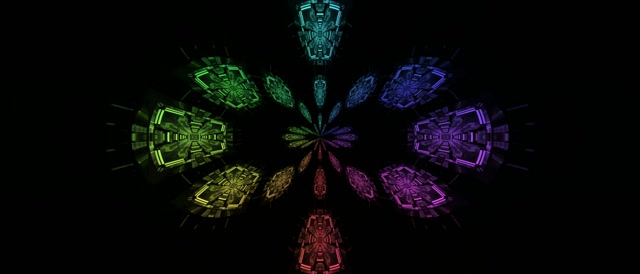 21:9 Kinematični Neon Tunel Večbarvni Kaleidoskop Izbruh 60fps Ohranjevalnik Zaslona VJLoops