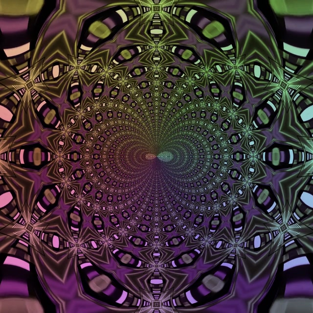 VJ Loop Neon Tunel Fraktalni Kaleidoskop Oko Mreža 1:1 Kvadrat 60fps Ohranjevalnik Zaslona