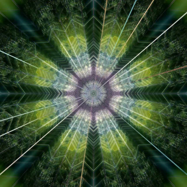Radiant Kaleidoscope Neon Tunnel VJ Loop 1:1 Square 60fps Screensaver