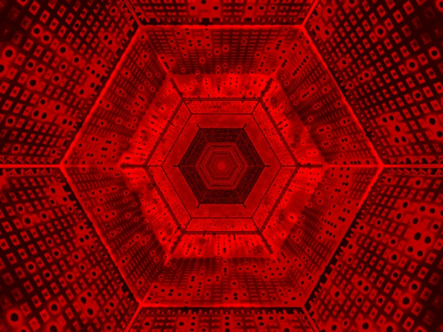 VJ Loop Rdeč Šesterokotni Neonski Tunel Ohranjevalnik zaslona 4:3 Klasični 60fps