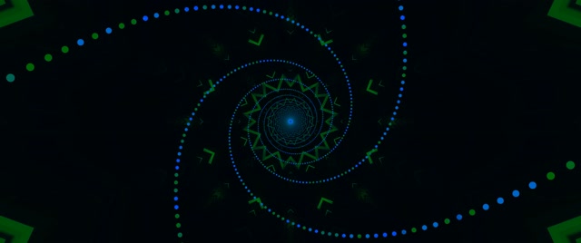 Neon Tunel Zeleno Modra Spirala Ohranjevalnik Zaslona 2.39:1 Cinemascope 60fps VJ Loop