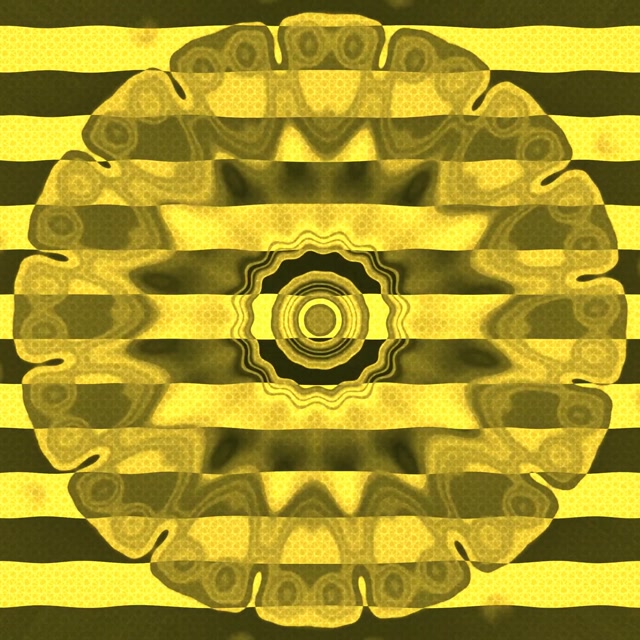 VJ Loop Neon Tunel Rumena Črna Črta Mandala 1:1 Kvadrat 60fps Ohranjevalnik Zaslona