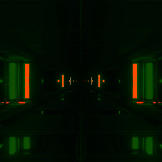 Neon Tunel Zelen Oranžen 1:1 Kvadrat 60fps Ohranjevalnik Zaslona VJ Loop