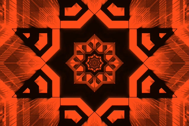 Neonski Tunel Oranžen Kaleidoskop Zvezda Vj Loop 3:2 Surface 60fps Ohranjevalnik Zaslona