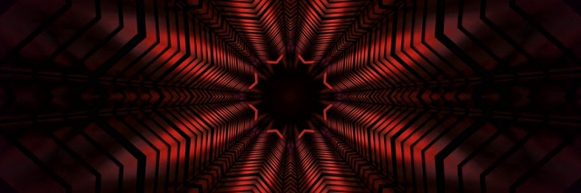 Tunel Neon I Kuq Star Kaleidoscope VJ Loop 3:1 Triple Wide 60fps Screensaver