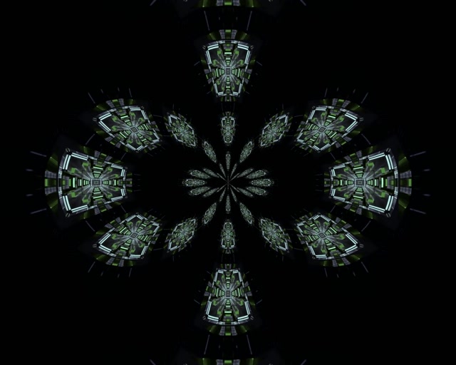 VJ loop Tunel Neon Kaleidoskop Fraktal Jeshil 5:4 industrial 60fps mbrojtës ekrani