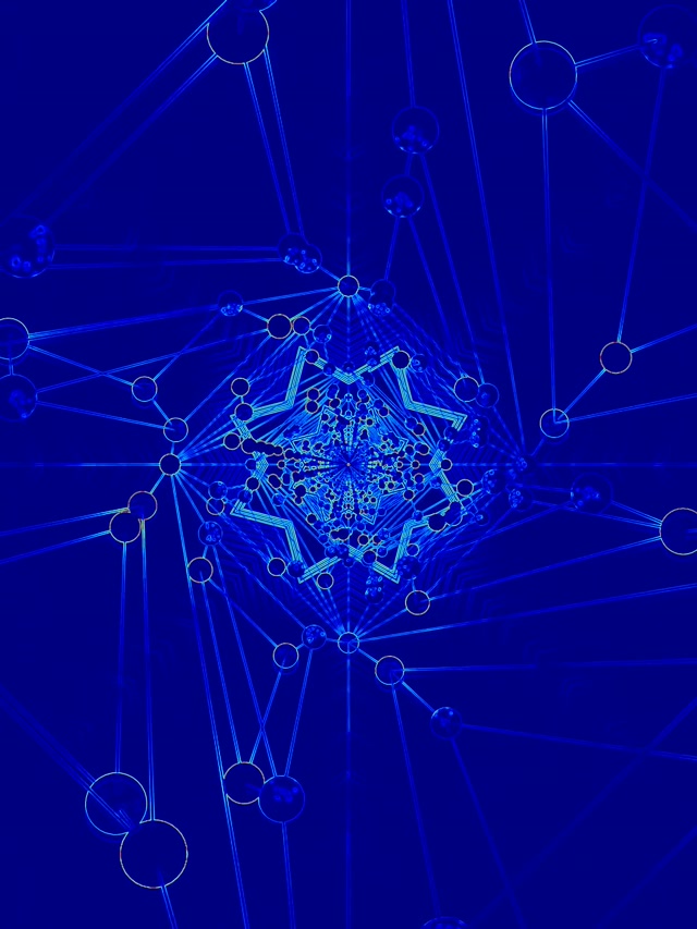 Tunel Neon Blu Ruajtës Ekrani 3:4 iPad Portrait 60fps VJ Loop