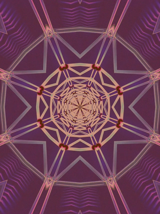 Tunel Neon Vortex Ylli Mandala 3:4 iPad Portrait 60fps Screensaver Vj Loop