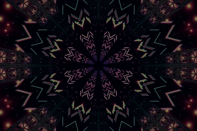 Tunel Neon Kaleidoskop Yll Shpërthim VJ Loop 3:2 Surface 60fps Screensaver