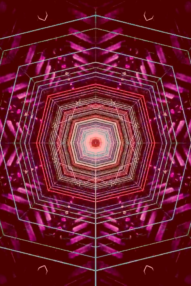 Tunel Neon Oktagon Vortex i Kuq VJ Loop 2:3 Photo Portrait 60fps Screensaver