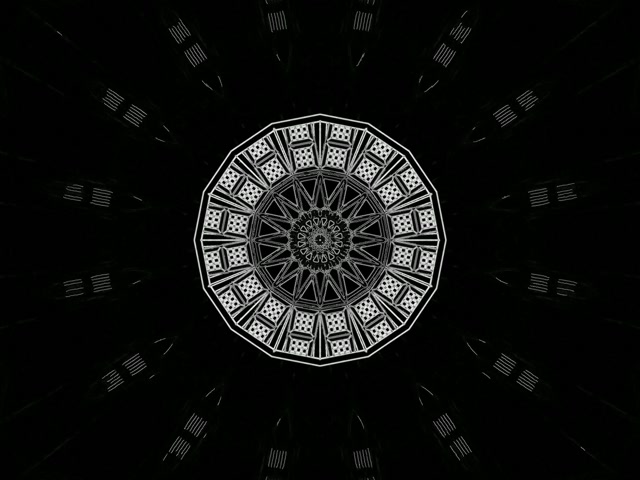 Tunel Neon Kaleidoskop Mandala VJ Loop 4:3 Klasik 60fps Ruajtës Ekrani