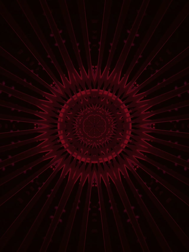 Tunel Neon Mandala Fractal Crimson Vj Loop 3:4 iPad Portrait 60fps Screensaver