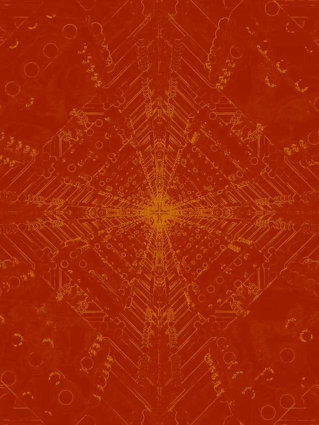 Tunel Neon Shpërthim Fraktal Kaleidoskop të Kuq Ar VJLoops 3:4 iPad Portrait 60fps Ekrankursyes