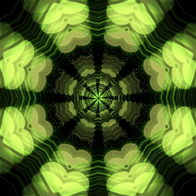 Neon Tunnel Fractal Kaleidoscope Vortex 1:1 Square 60fps Screensaver Loop
