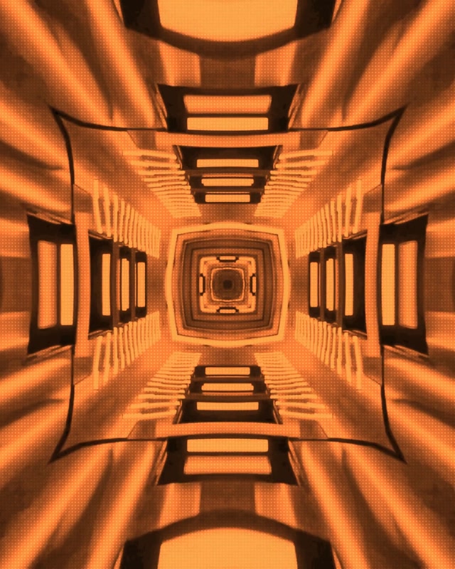 Tunel Neon Kaleidoskop Portokalli VJLoop 4:5 Instagram 60fps Mbrojtës Ekrani