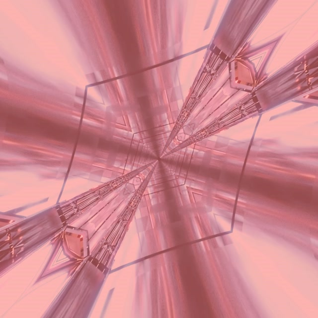 1:1 Square Rose Pink Neon Tunnel Geometric Starburst 60fps Screensaver Vj clip