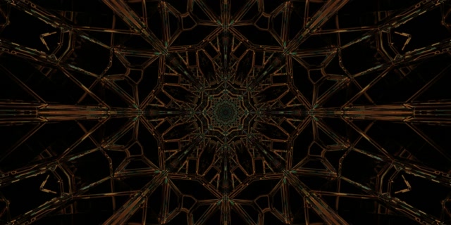Tunel Neon Bakër Mandala Ruajtës Ekrani 2:1 Univisium 60fps VJ Loop