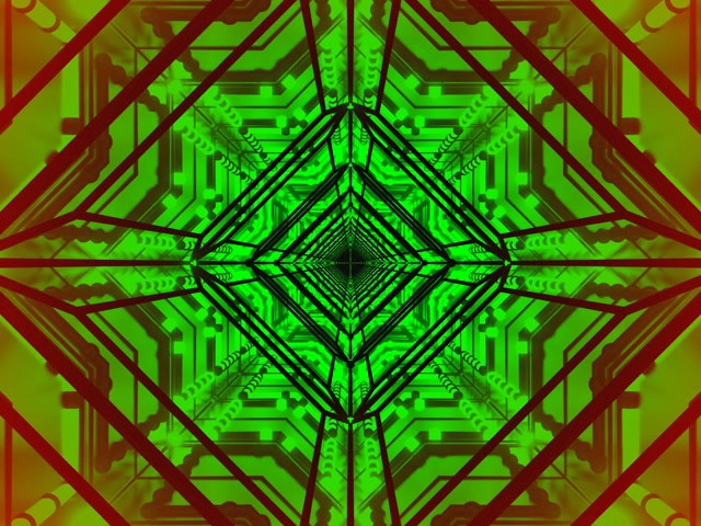 Tunel Neon Gjelbër Kuq Screensaver 4:3 Klasike 60fps VJ Loop PC Laptop