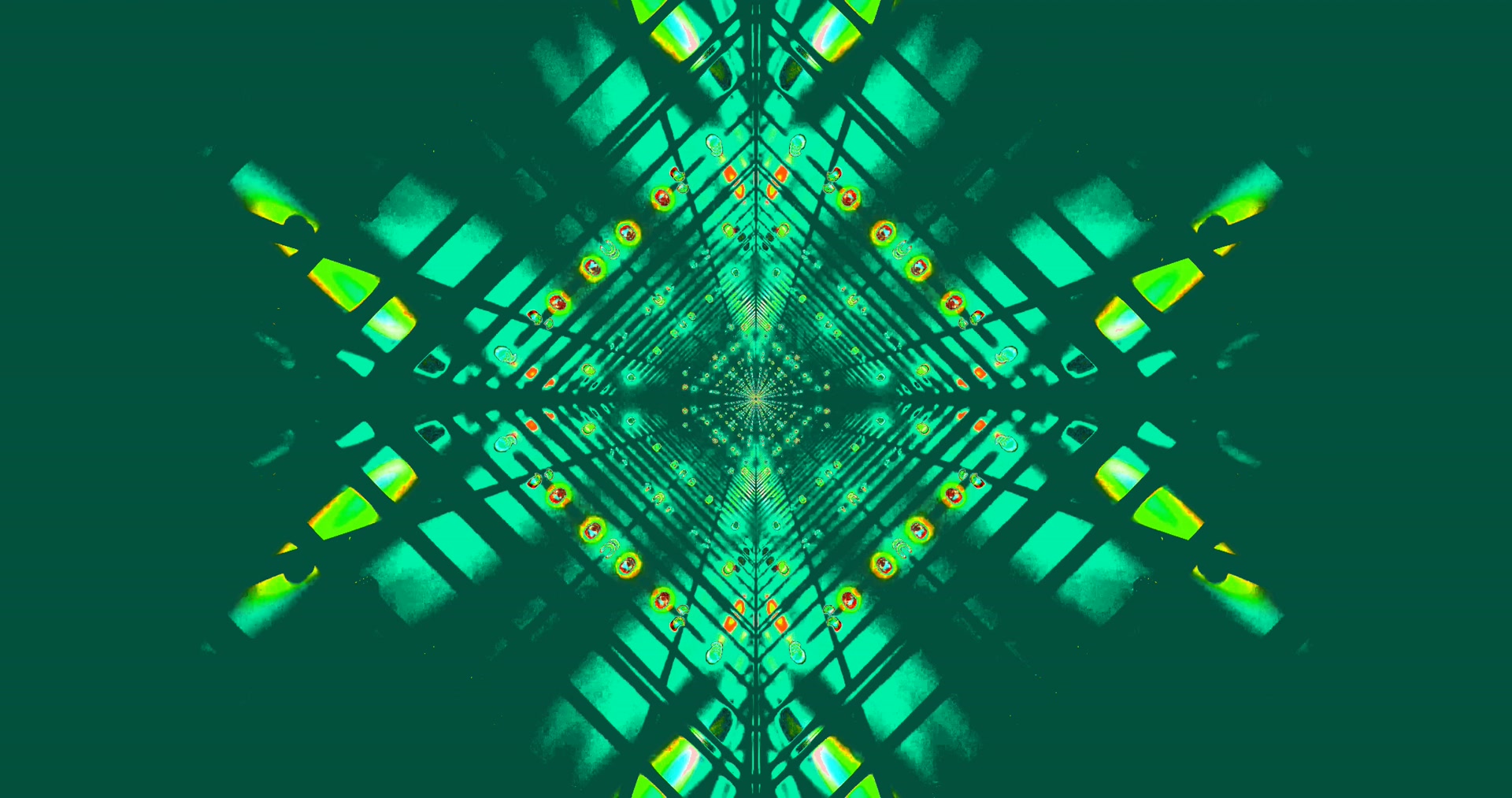 Zeleni Neon Tunel Kaleidoskop Čuvar Ekrana 4K UHD 60fps VJ loop