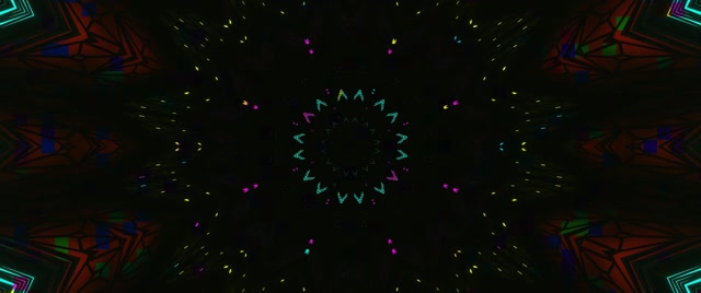 Neon Tunel Kaleidoskop Zvezda Prasak 2.39:1 Cinemascope 60fps Čuvar Ekrana VJLoops
