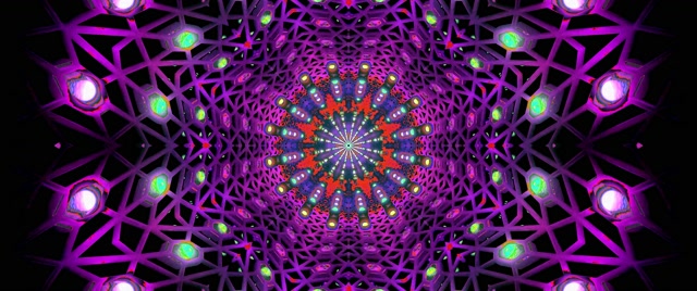 Neon Tunel Crveni Fraktalni Kaleidoskop Eksplozija Vj Loop 2.39:1 Cinemascope 60fps Čuvar Ekrana