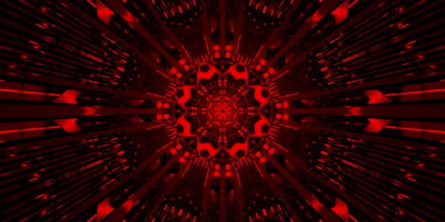 Crveni Fraktal Kaleidoskop Neon Tunel 2:1 Univisium 60fps Screensaver VJLoops