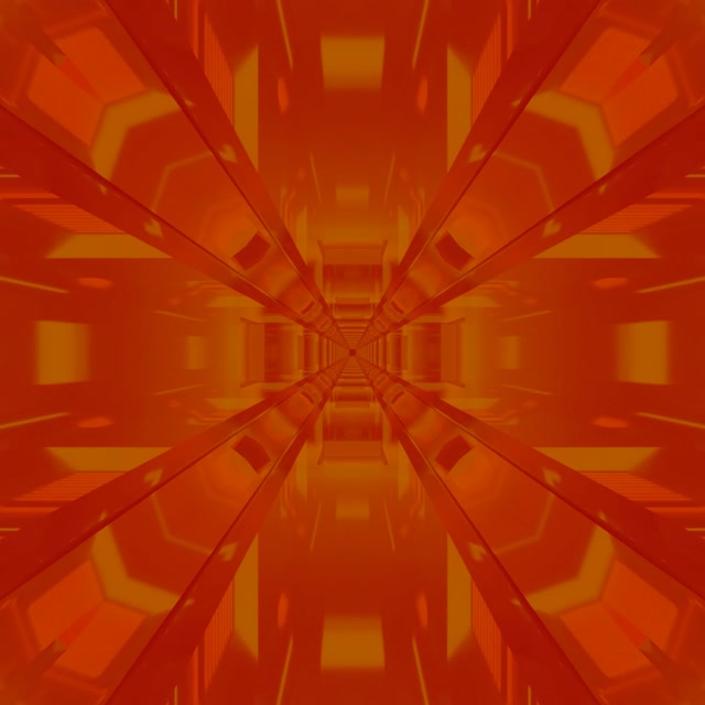 Neon Tunnel Golden Kaleidoscope Burst VJ Loop 1:1 Square 60fps Screensaver